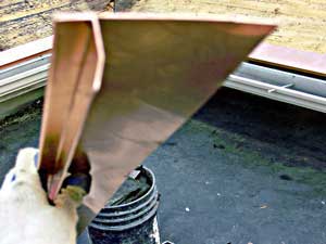 Copper Snow Aprons at slate roof central - 20 ounce copper drip edge