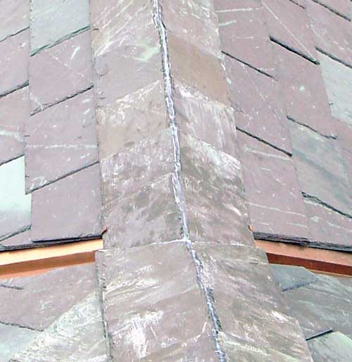 Slate Roof Central - Installing a ridge/hip juncture.