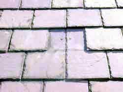 Purple slate roof.